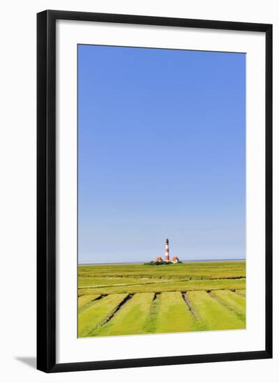 Westerhever Lighthouse, North Sea, Schleswig-Holstein, Westerheversand, Wadden Sea-Herbert Kehrer-Framed Photographic Print