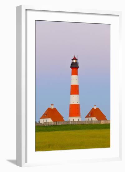 Westerhever Lighthouse, North Sea, Schleswig-Holstein, Westerheversand, Wadden Sea-Herbert Kehrer-Framed Photographic Print