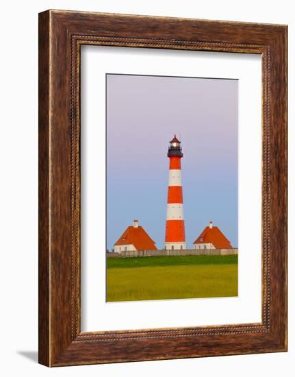 Westerhever Lighthouse, North Sea, Schleswig-Holstein, Westerheversand, Wadden Sea-Herbert Kehrer-Framed Photographic Print