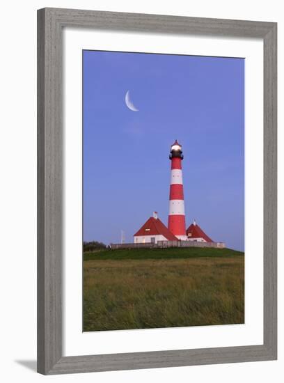 Westerhever Lighthouse, North Sea, Schleswig-Holstein, Westerheversand, Wadden Sea-Herbert Kehrer-Framed Photographic Print