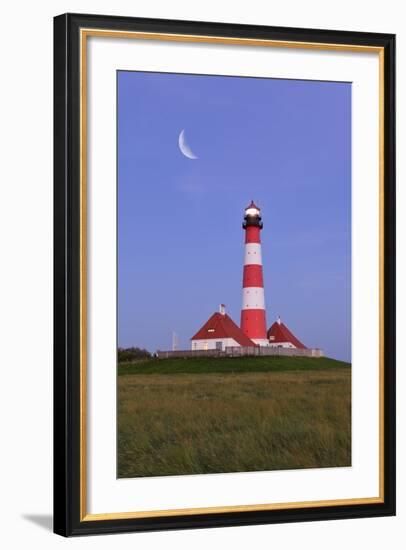 Westerhever Lighthouse, North Sea, Schleswig-Holstein, Westerheversand, Wadden Sea-Herbert Kehrer-Framed Photographic Print