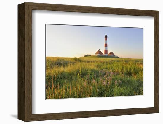 Westerhever Lighthouse, North Sea, Schleswig-Holstein, Westerheversand, Wadden Sea-Herbert Kehrer-Framed Photographic Print