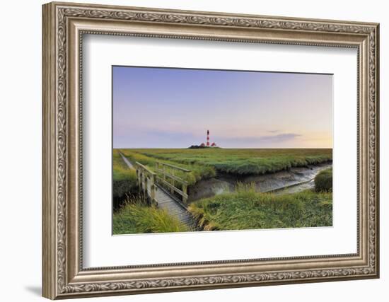 Westerhever Lighthouse, North Sea, Schleswig-Holstein, Westerheversand, Wadden Sea-Herbert Kehrer-Framed Photographic Print