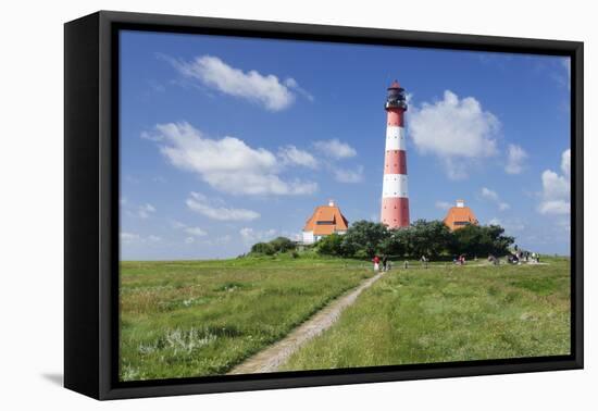 Westerheversand Lighthouse, Westerhever, Eiderstedt Peninsula, Schleswig Holstein, Germany, Europe-Markus Lange-Framed Premier Image Canvas