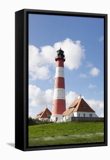 Westerheversand Lighthouse, Westerhever, Eiderstedt Peninsula, Schleswig Holstein, Germany, Europe-Markus Lange-Framed Premier Image Canvas