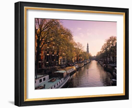 Westerkerk, Prinsengracht Canal, Amsterdam, Holland-Jon Arnold-Framed Photographic Print