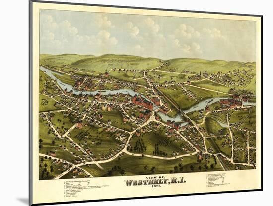 Westerly, Rhode Island - Panoramic Map-Lantern Press-Mounted Art Print