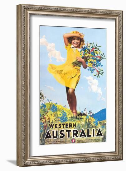 Western Australia, Flower Girl c.1936-Percy Trompf-Framed Art Print