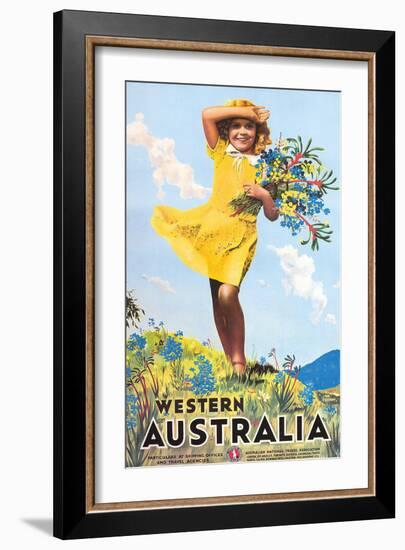 Western Australia, Flower Girl c.1936-Percy Trompf-Framed Art Print