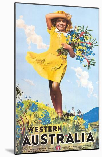 Western Australia, Flower Girl c.1936-Percy Trompf-Mounted Art Print