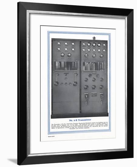 Western Electric Company's Model Number 6-B Transmitter for Radio Telephone Broadcasting Equipment-null-Framed Giclee Print