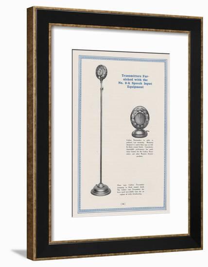 Western Electric Companys Floor and Table/Pedestal Type Carbon Transmitter Mounting-null-Framed Giclee Print