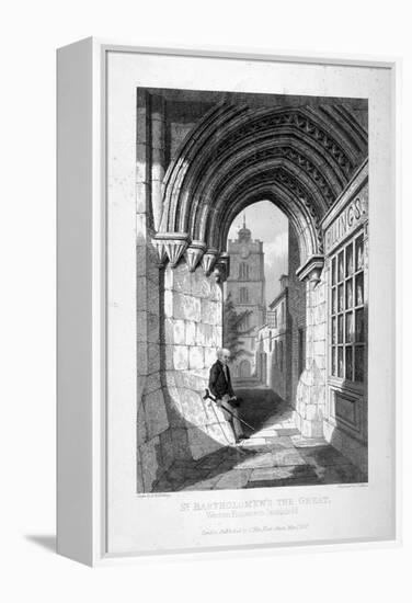 Western Entrance to the Church of St Bartholomew-The-Great, Smithfield, City of London, 1837-John Le Keux-Framed Premier Image Canvas