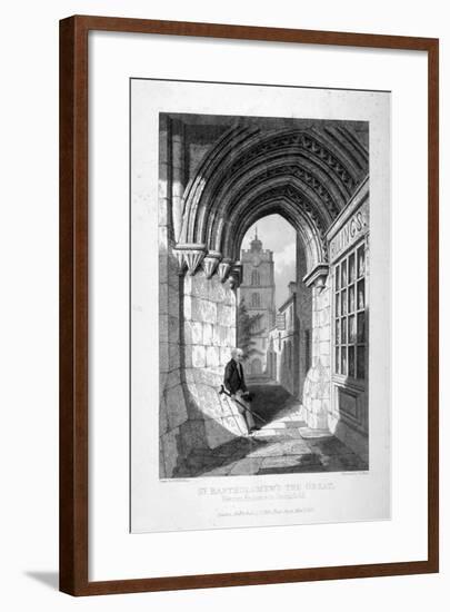 Western Entrance to the Church of St Bartholomew-The-Great, Smithfield, City of London, 1837-John Le Keux-Framed Giclee Print