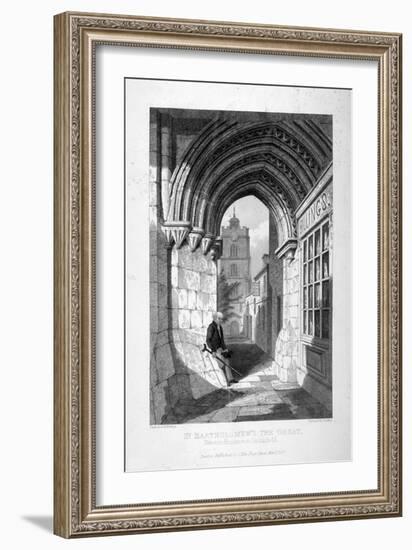 Western Entrance to the Church of St Bartholomew-The-Great, Smithfield, City of London, 1837-John Le Keux-Framed Giclee Print