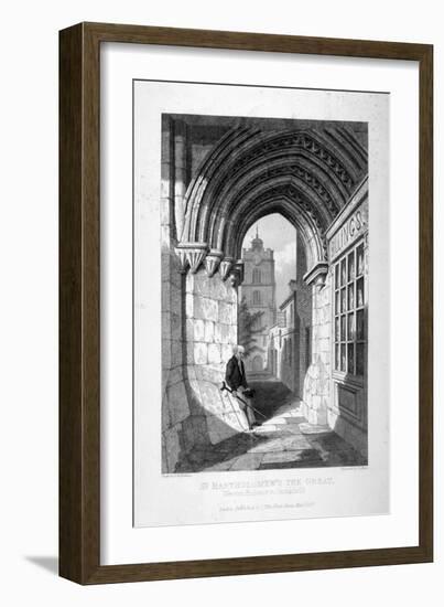 Western Entrance to the Church of St Bartholomew-The-Great, Smithfield, City of London, 1837-John Le Keux-Framed Giclee Print