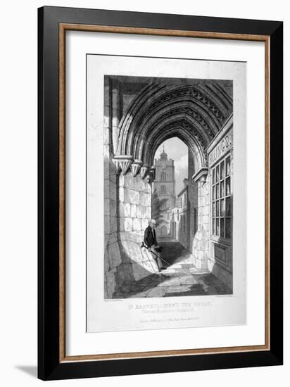 Western Entrance to the Church of St Bartholomew-The-Great, Smithfield, City of London, 1837-John Le Keux-Framed Giclee Print