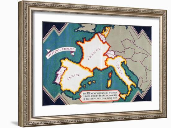 Western Europe, from the Series 'Where Our Exports Go'-William Grimmond-Framed Giclee Print