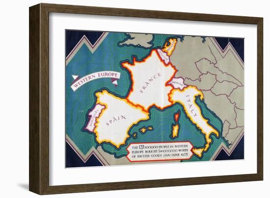 Western Europe, from the Series 'Where Our Exports Go'-William Grimmond-Framed Giclee Print