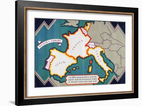 Western Europe, from the Series 'Where Our Exports Go'-William Grimmond-Framed Giclee Print