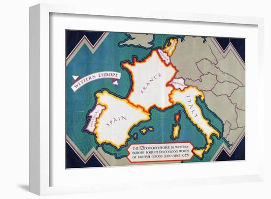 Western Europe, from the Series 'Where Our Exports Go'-William Grimmond-Framed Giclee Print