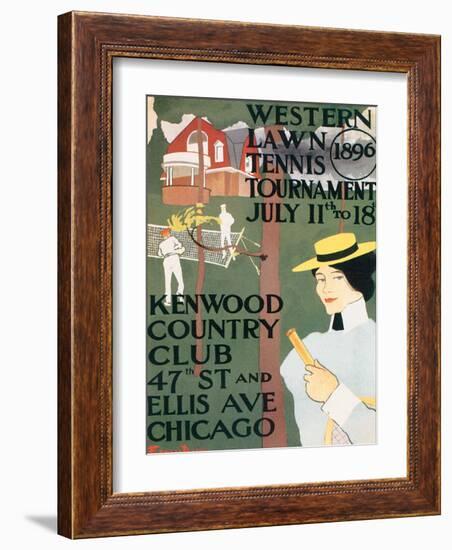 Western Lawn Tennis Tournament-Edward Penfield-Framed Premium Giclee Print