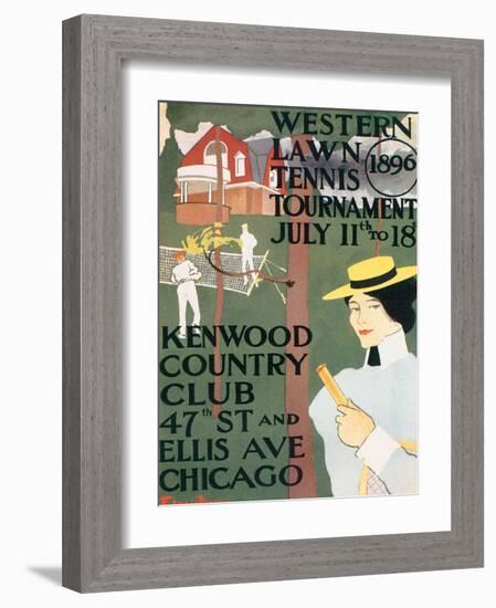 Western Lawn Tennis Tournament-Edward Penfield-Framed Premium Giclee Print