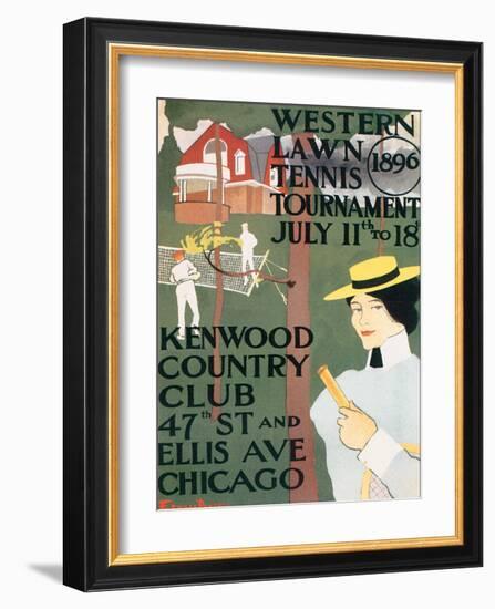 Western Lawn Tennis Tournament-Edward Penfield-Framed Premium Giclee Print