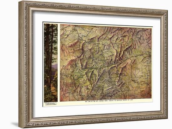 Western North Carolina - Panoramic Map-Lantern Press-Framed Art Print