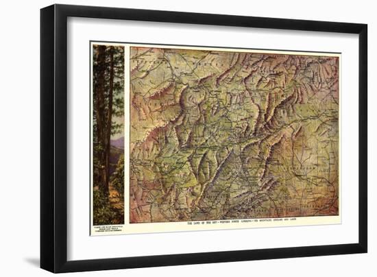 Western North Carolina - Panoramic Map-Lantern Press-Framed Art Print