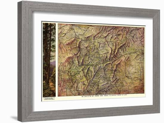 Western North Carolina - Panoramic Map-Lantern Press-Framed Art Print