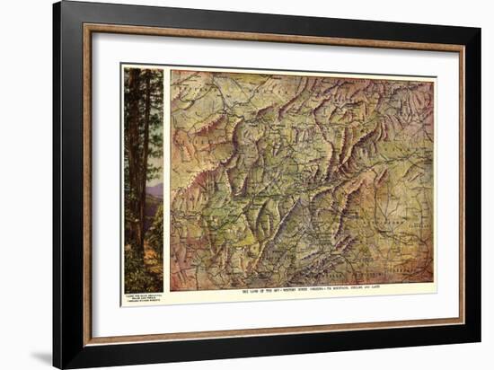 Western North Carolina - Panoramic Map-Lantern Press-Framed Art Print