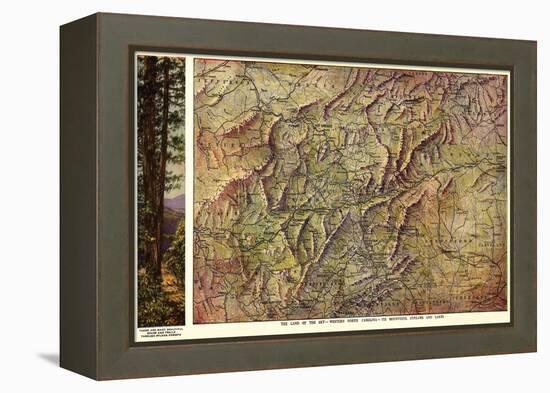 Western North Carolina - Panoramic Map-Lantern Press-Framed Stretched Canvas