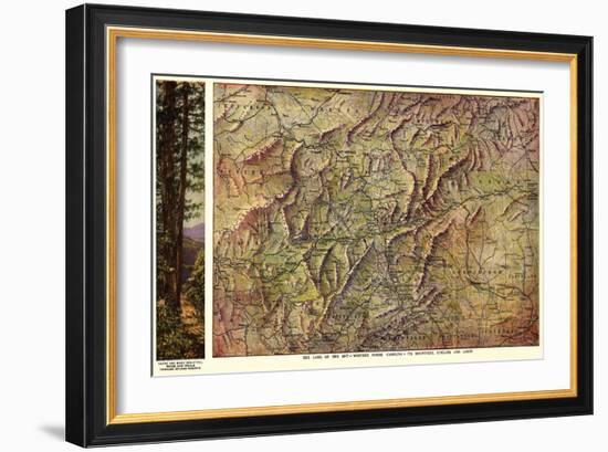 Western North Carolina - Panoramic Map-Lantern Press-Framed Premium Giclee Print