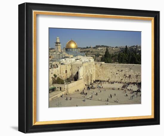 Western or Wailing Wall, with the Gold Dome of the Rock, Jerusalem, Israel-Simanor Eitan-Framed Photographic Print