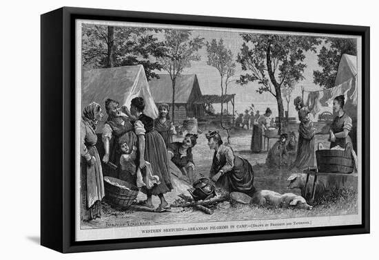 Western Sketches-Arkansas Pilgrims in Camp.-null-Framed Premier Image Canvas