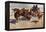 Western Stagecoach Fighting Off Native Americans on the Plains-null-Framed Premier Image Canvas