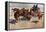 Western Stagecoach Fighting Off Native Americans on the Plains-null-Framed Premier Image Canvas
