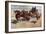 Western Stagecoach Fighting Off Native Americans on the Plains-null-Framed Giclee Print