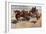 Western Stagecoach Fighting Off Native Americans on the Plains-null-Framed Giclee Print