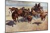 Western Stagecoach Fighting Off Native Americans on the Plains-null-Mounted Giclee Print