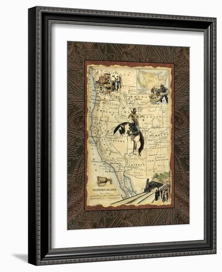 Western States Map-Vision Studio-Framed Art Print