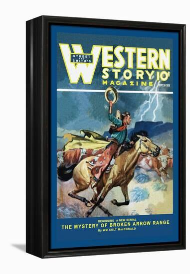 Western Story Magazine: Broken Arrow Range-null-Framed Stretched Canvas