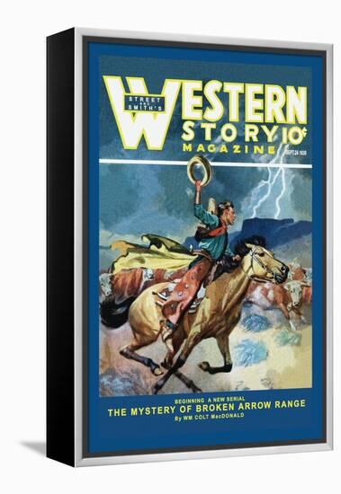 Western Story Magazine: Broken Arrow Range-null-Framed Stretched Canvas