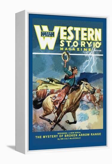 Western Story Magazine: Broken Arrow Range-null-Framed Stretched Canvas