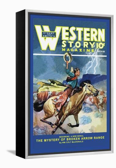 Western Story Magazine: Broken Arrow Range-null-Framed Stretched Canvas