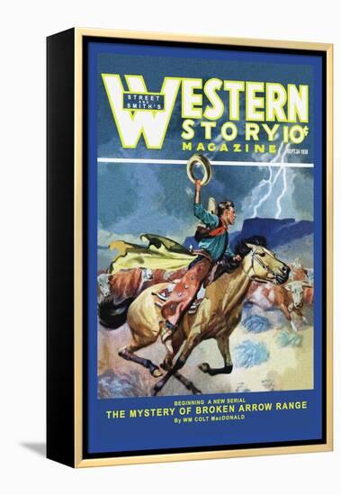 Western Story Magazine: Broken Arrow Range-null-Framed Stretched Canvas