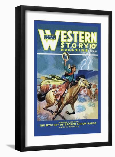 Western Story Magazine: Broken Arrow Range-null-Framed Art Print