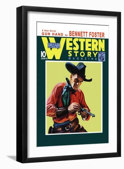 Western Story Magazine: Gun Hand-null-Framed Art Print