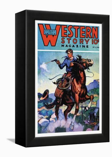 Western Story Magazine: Gunning 'Em Down-null-Framed Stretched Canvas